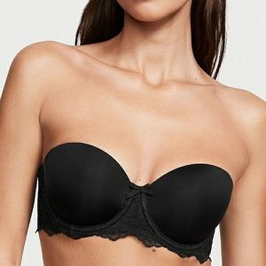 Strapless padded Lace Bra Pink Victoria's Secret 34DD